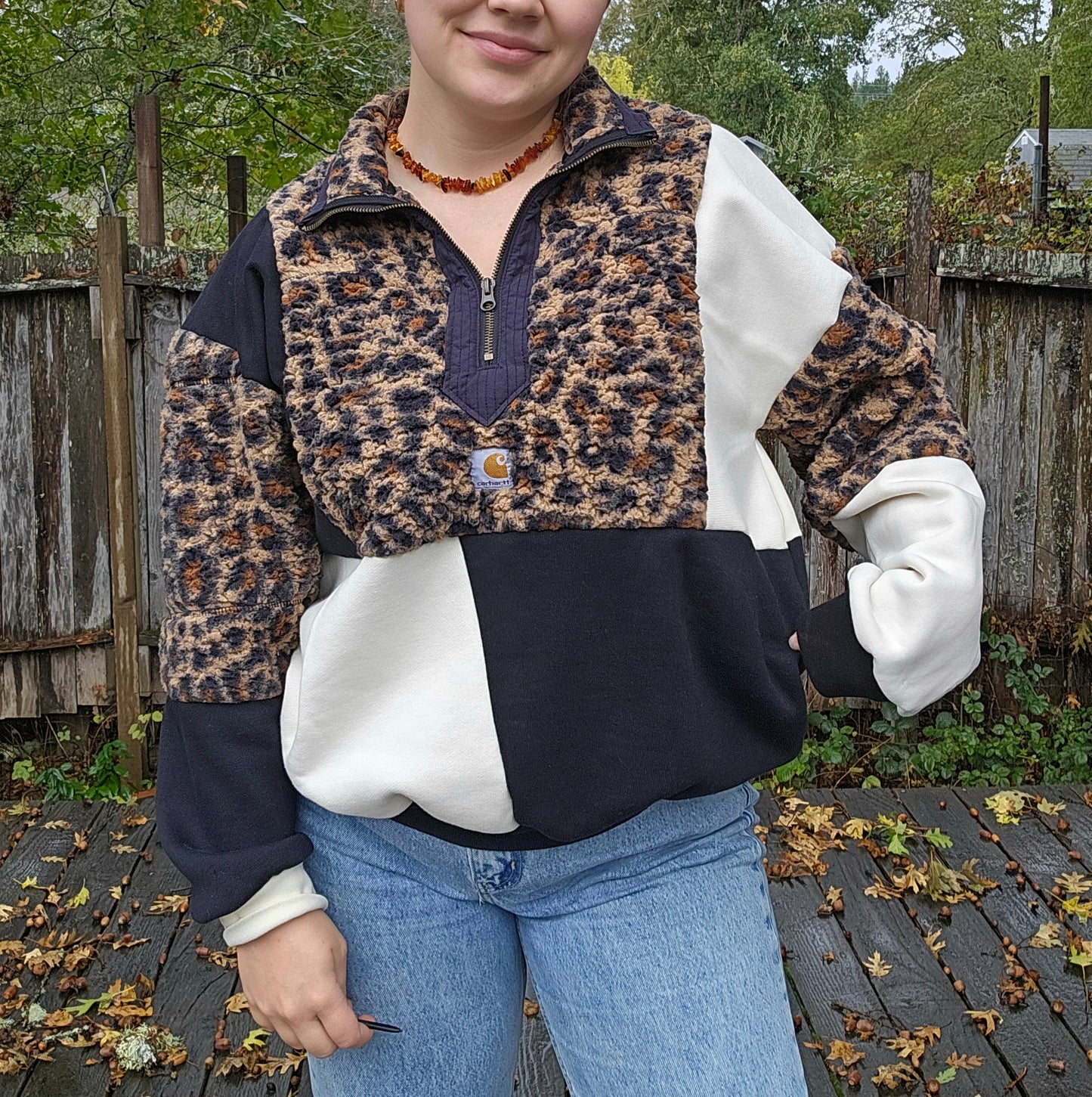 Cheetah quarter zip
