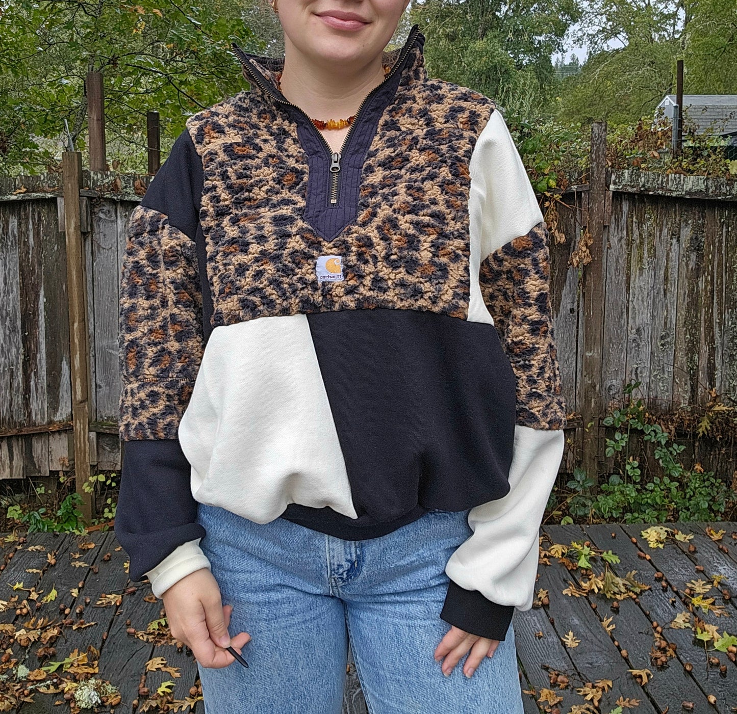 Cheetah quarter zip