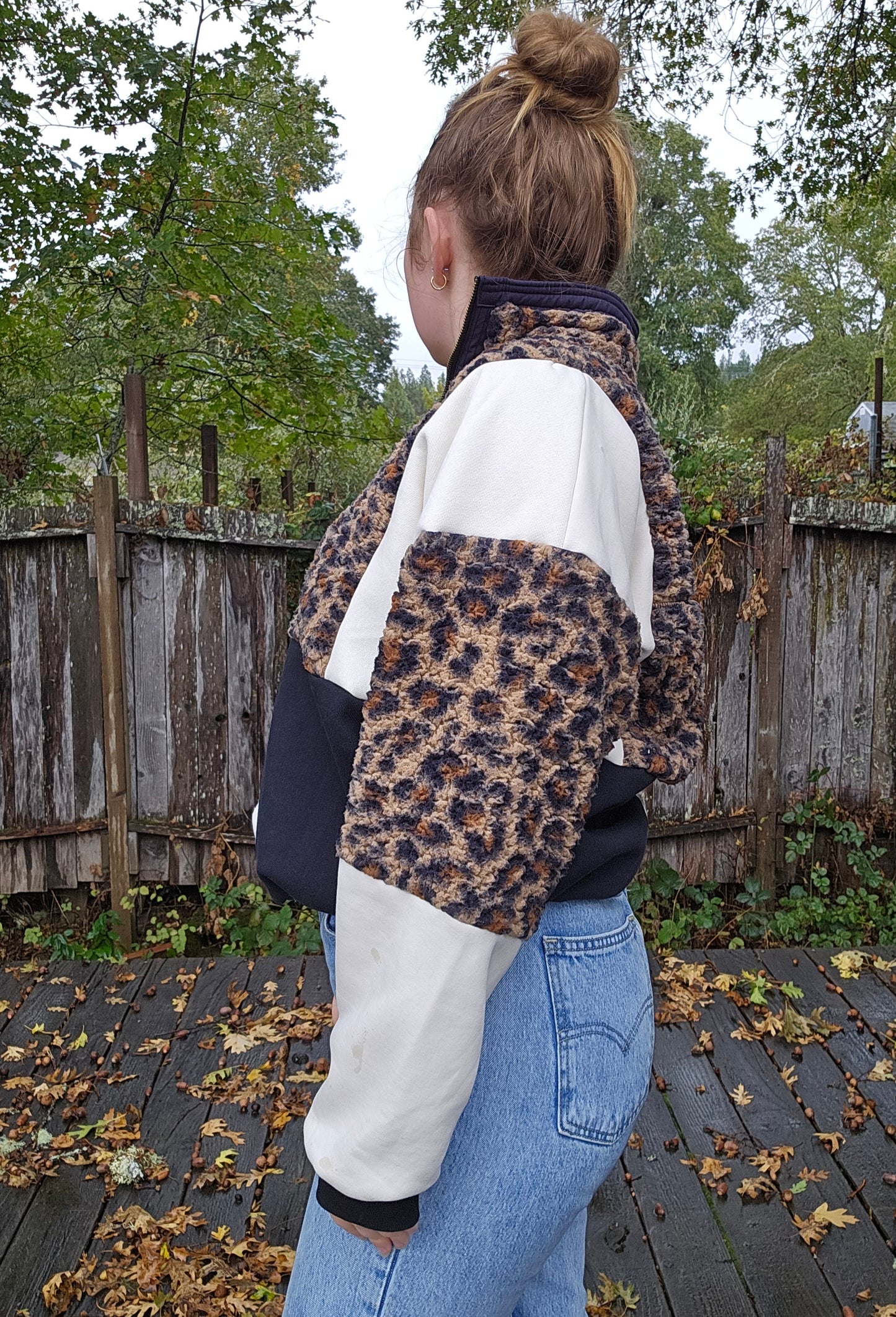 Cheetah quarter zip