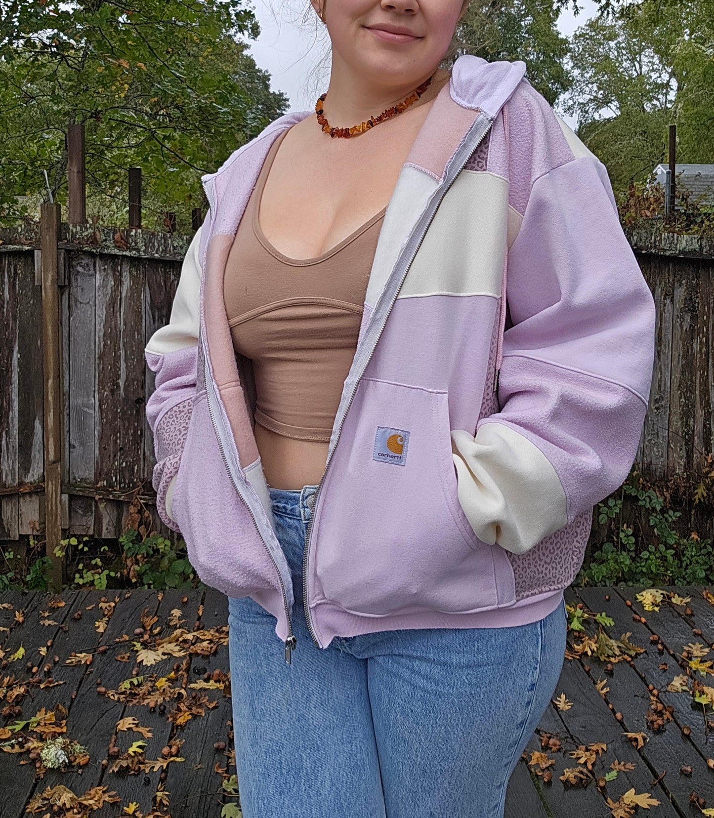 Strawberry cheetah zip up