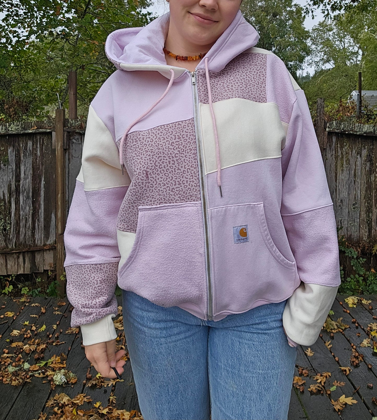 Strawberry cheetah zip up