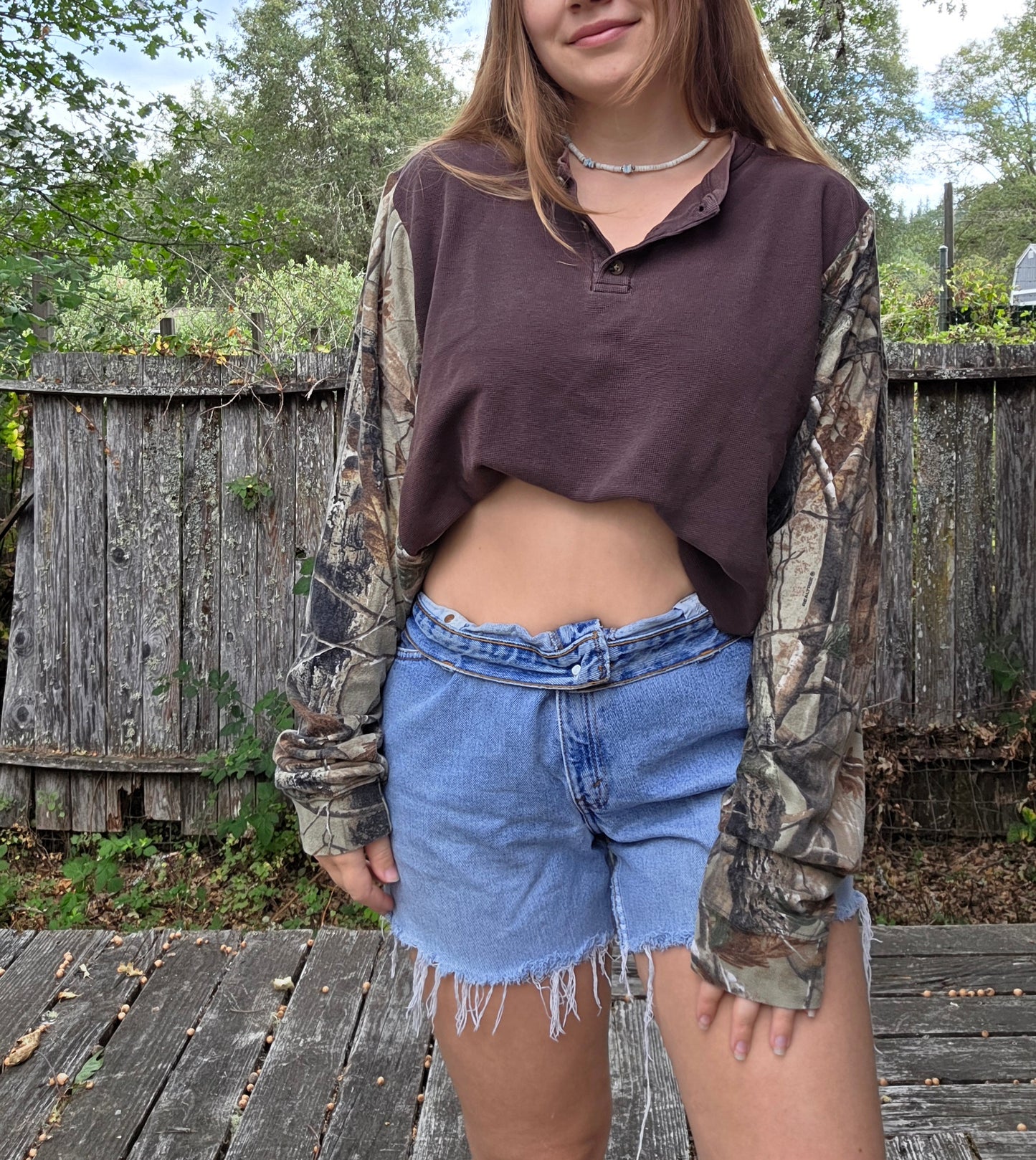 Camo split tee (l)