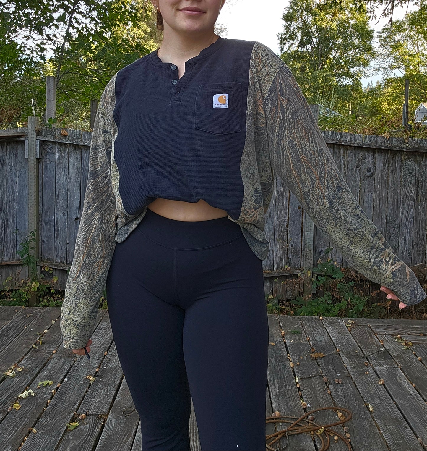 Camo waffle henley
