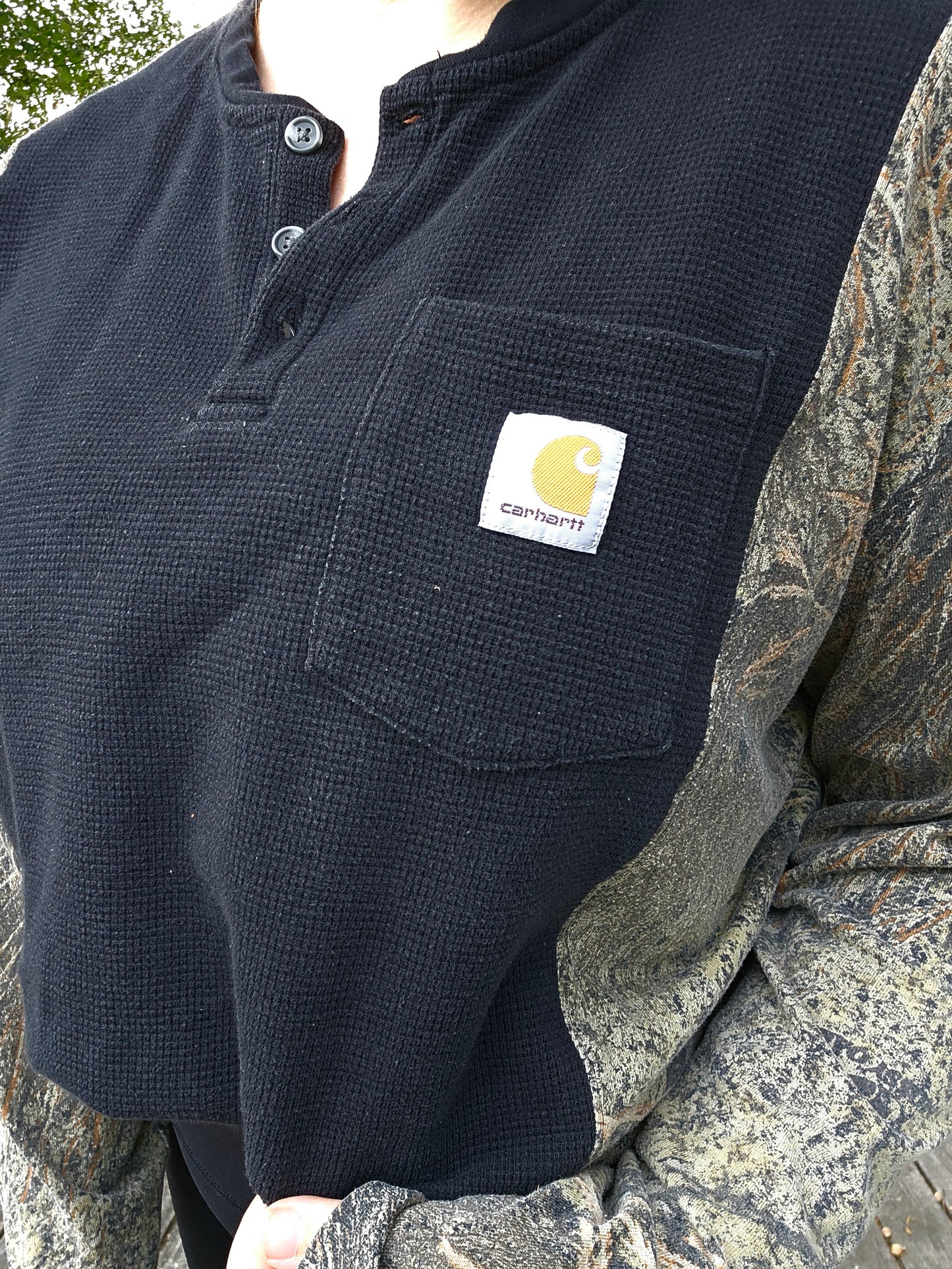 Camo waffle henley