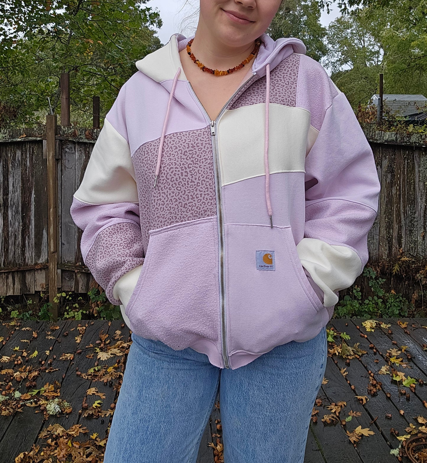 Strawberry cheetah zip up