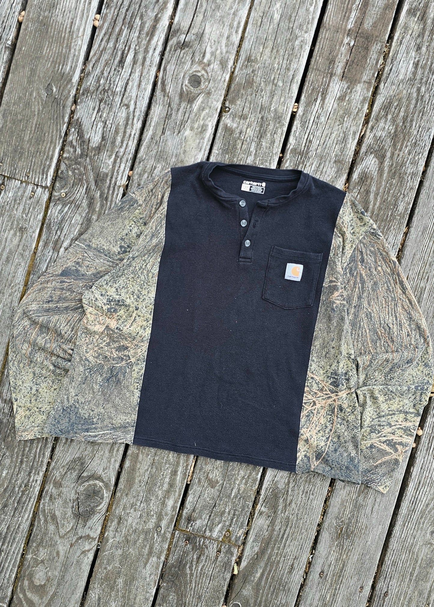 Camo waffle henley