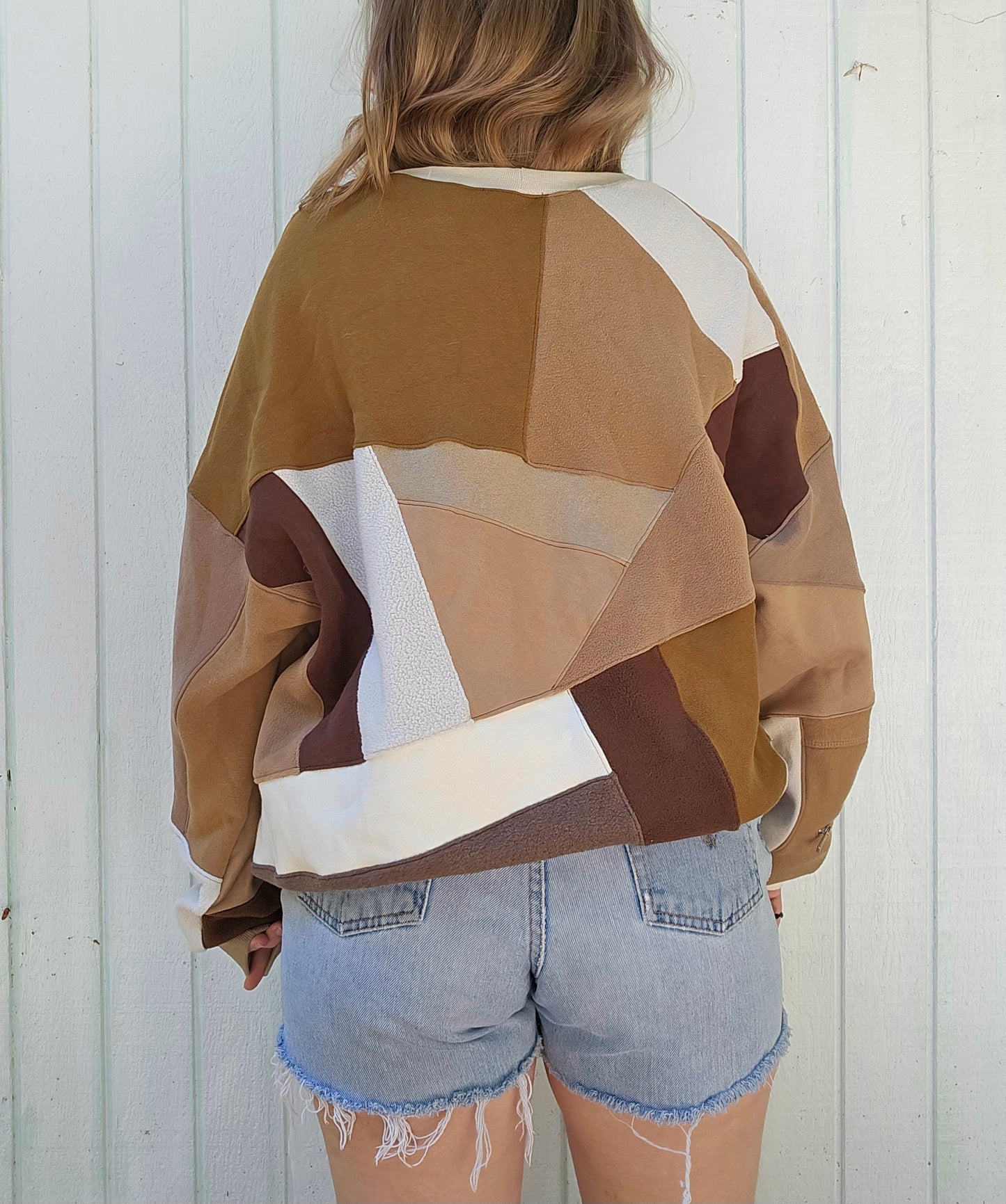 Tan stained glass crewneck