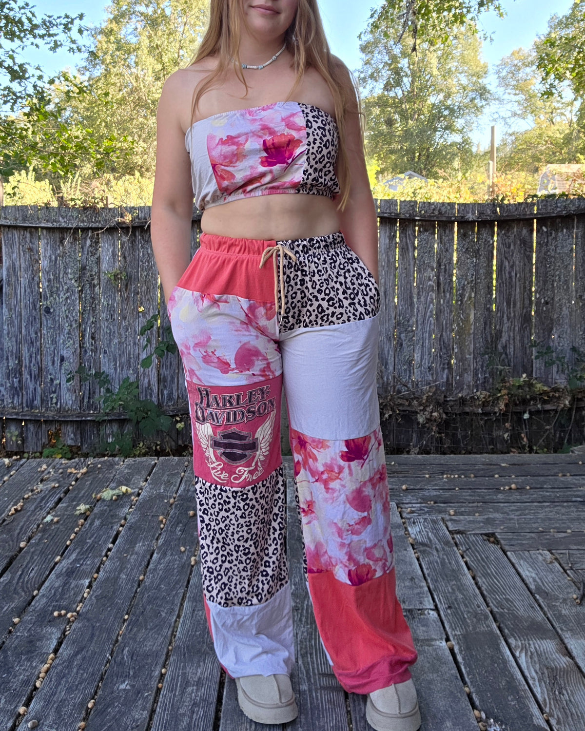 Floral and feline T set (s/m)
