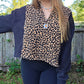 Cheetah quarter zip (l)