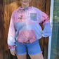Pink camo hoodie (l)