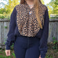 Cheetah quarter zip (l)