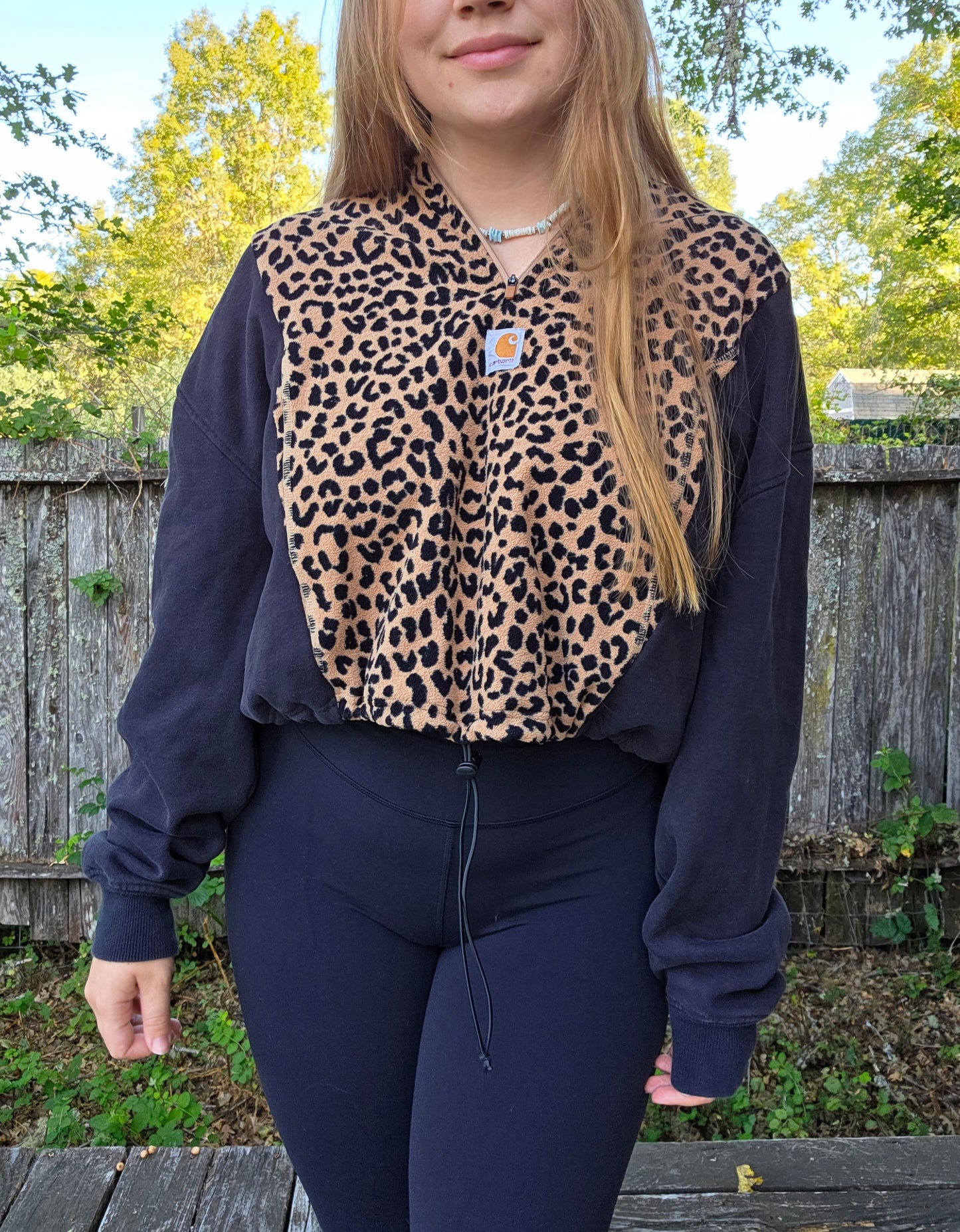 Cheetah quarter zip (l)