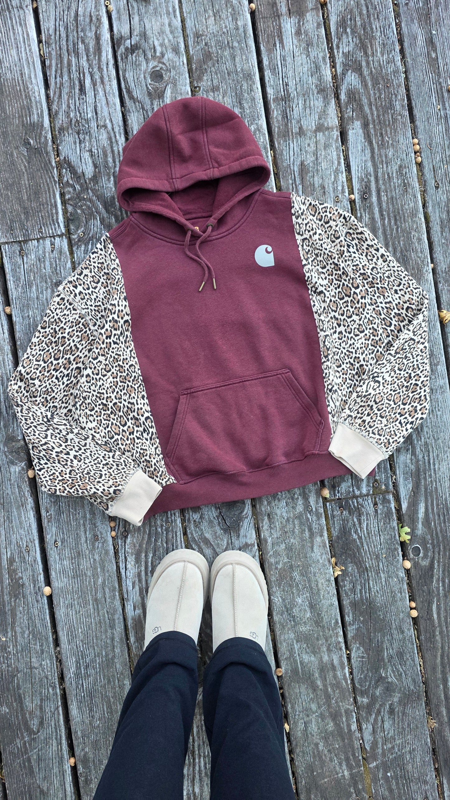 Split cheetah hoodie (l)