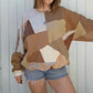 Tan stained glass crewneck
