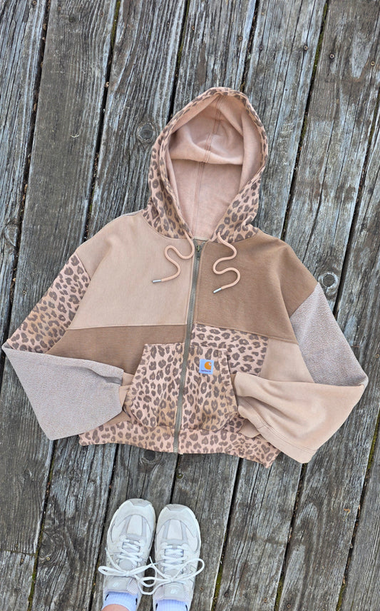 Tan cheetah zip (xl)