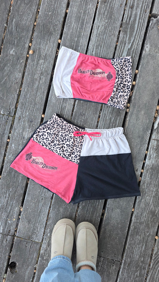 Pretty in pink T short set (l)
