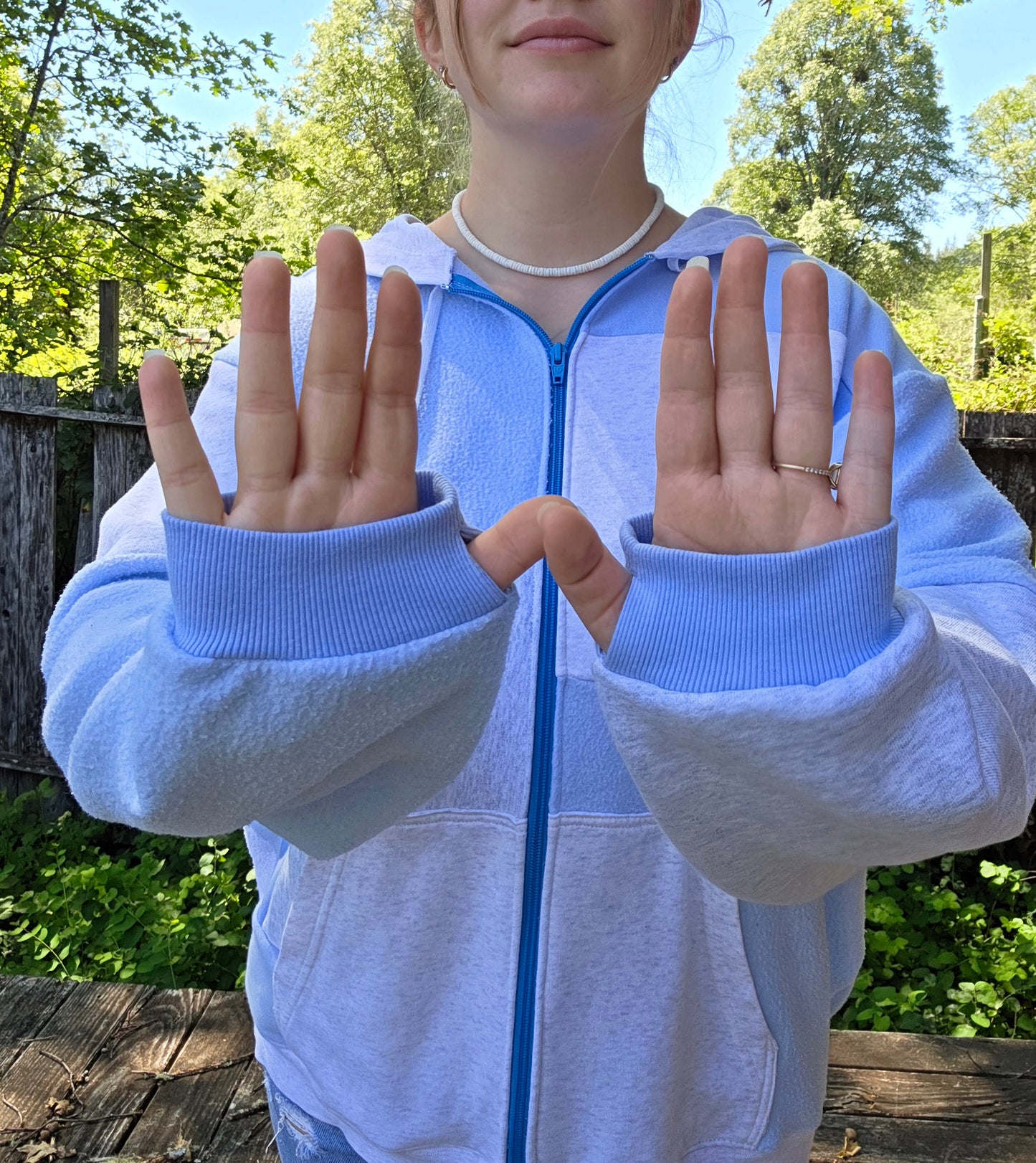 Icy blue zip up (xl)