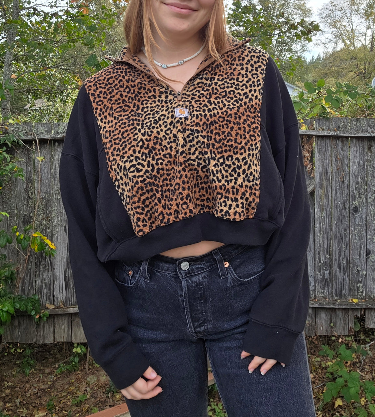 Jungle cat quarter zip (m/l)