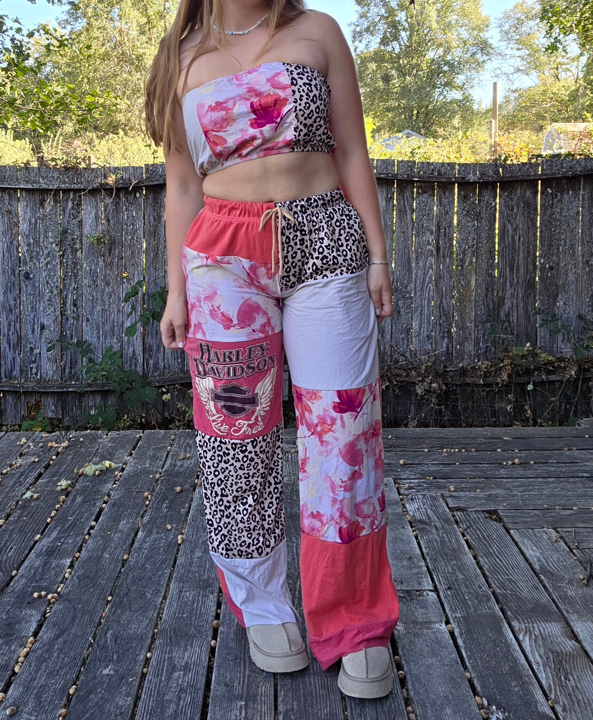 Floral and feline T set (s/m)