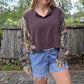 Camo split tee (l)