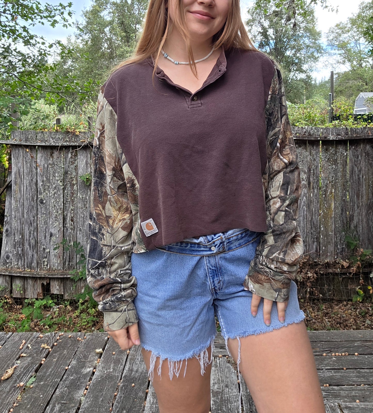 Camo split tee (l)