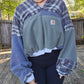 SOLD Grey scale quarter button (xxl)