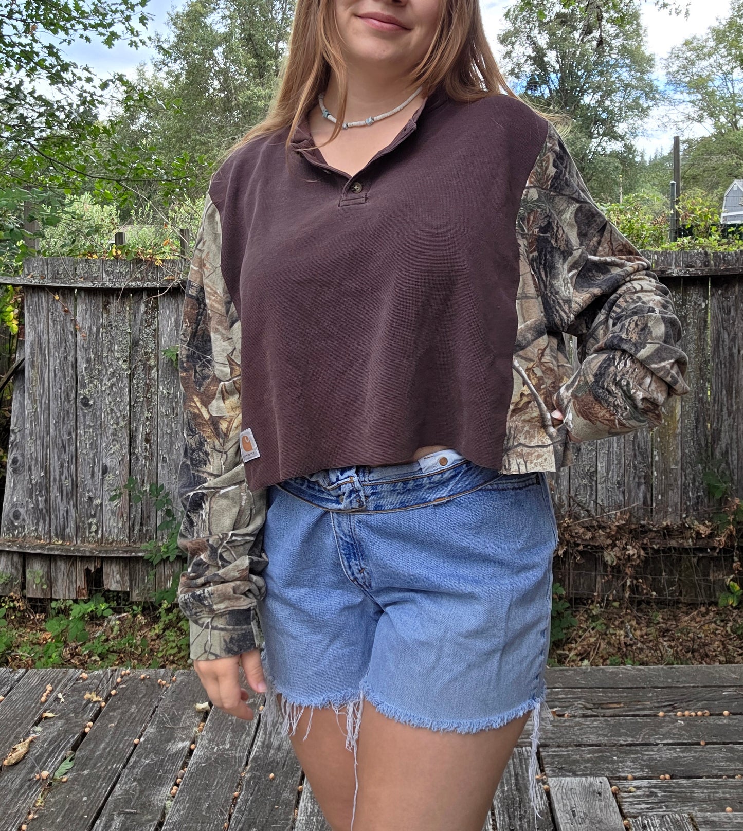 Camo split tee (l)