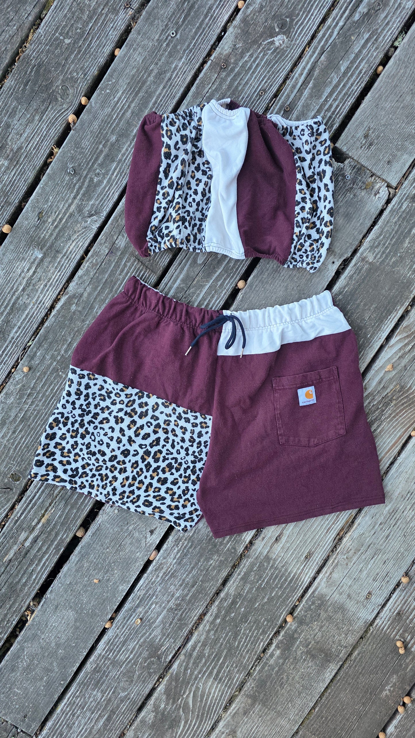 Burgandy short T set (xl)