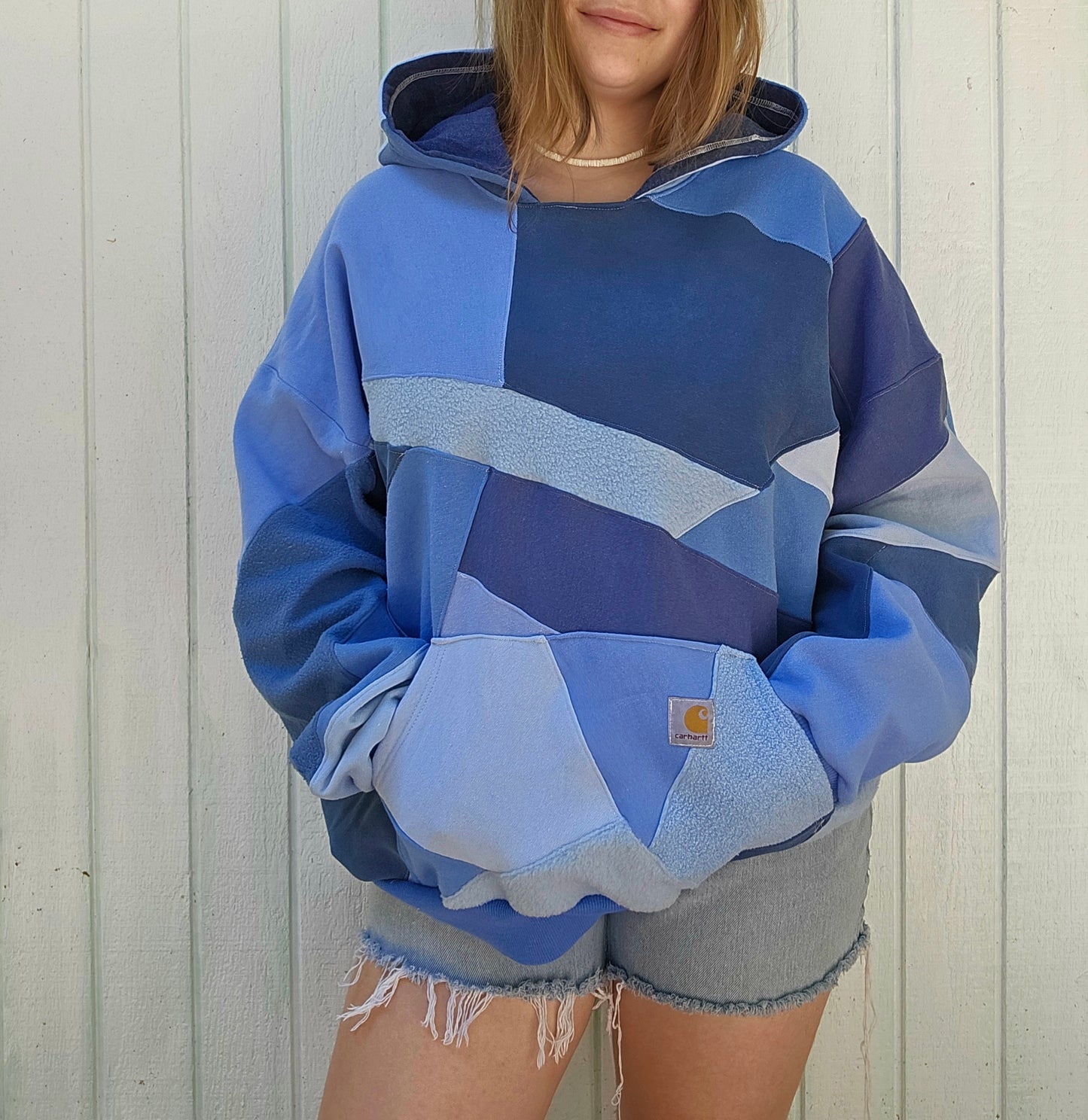 Blue stained glass hoodie