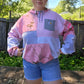 Pink camo hoodie (l)