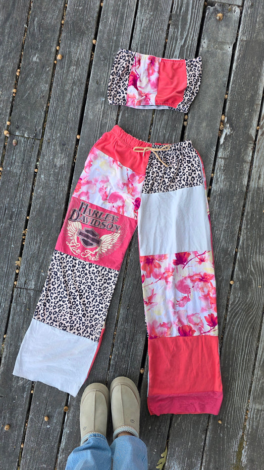 Floral and feline T set (s/m)