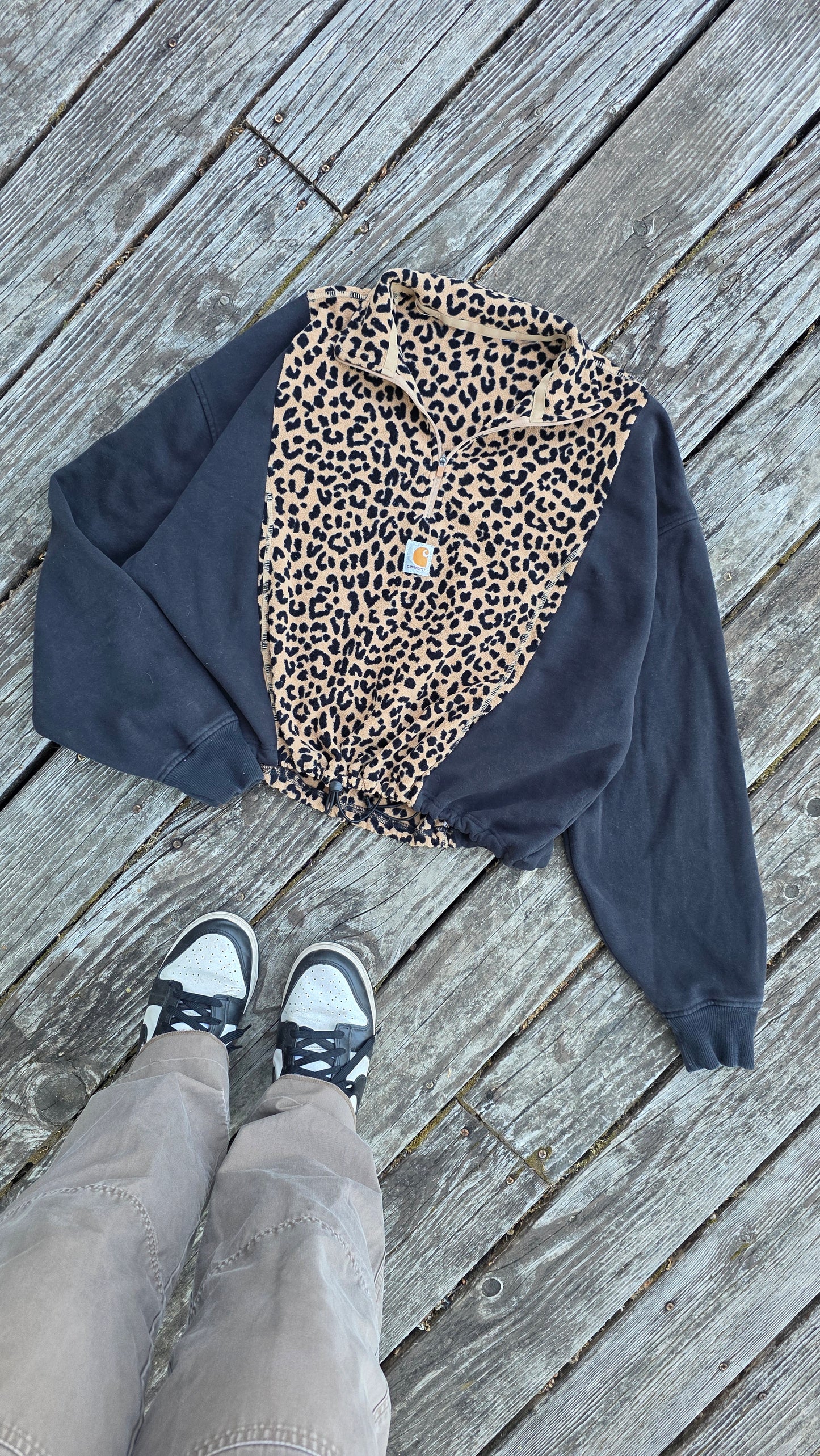 Cheetah quarter zip (l)