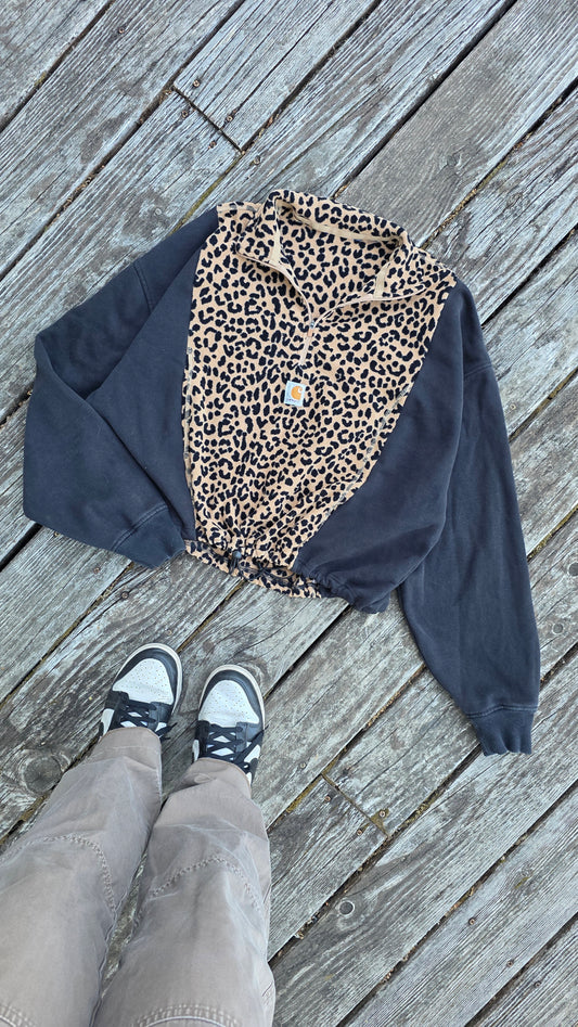 Cheetah quarter zip (l)