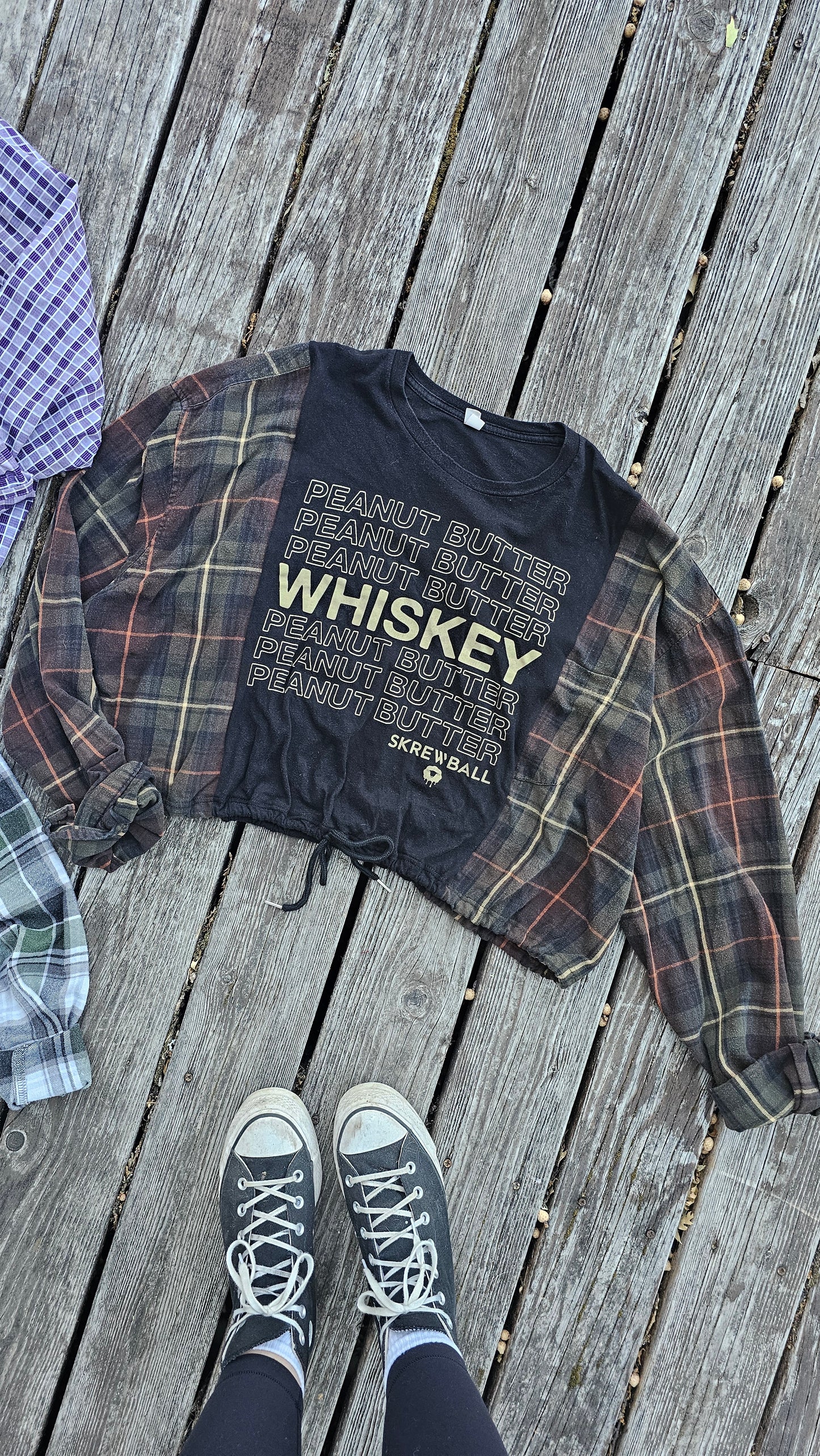 Peanut butter whiskey flannel tee