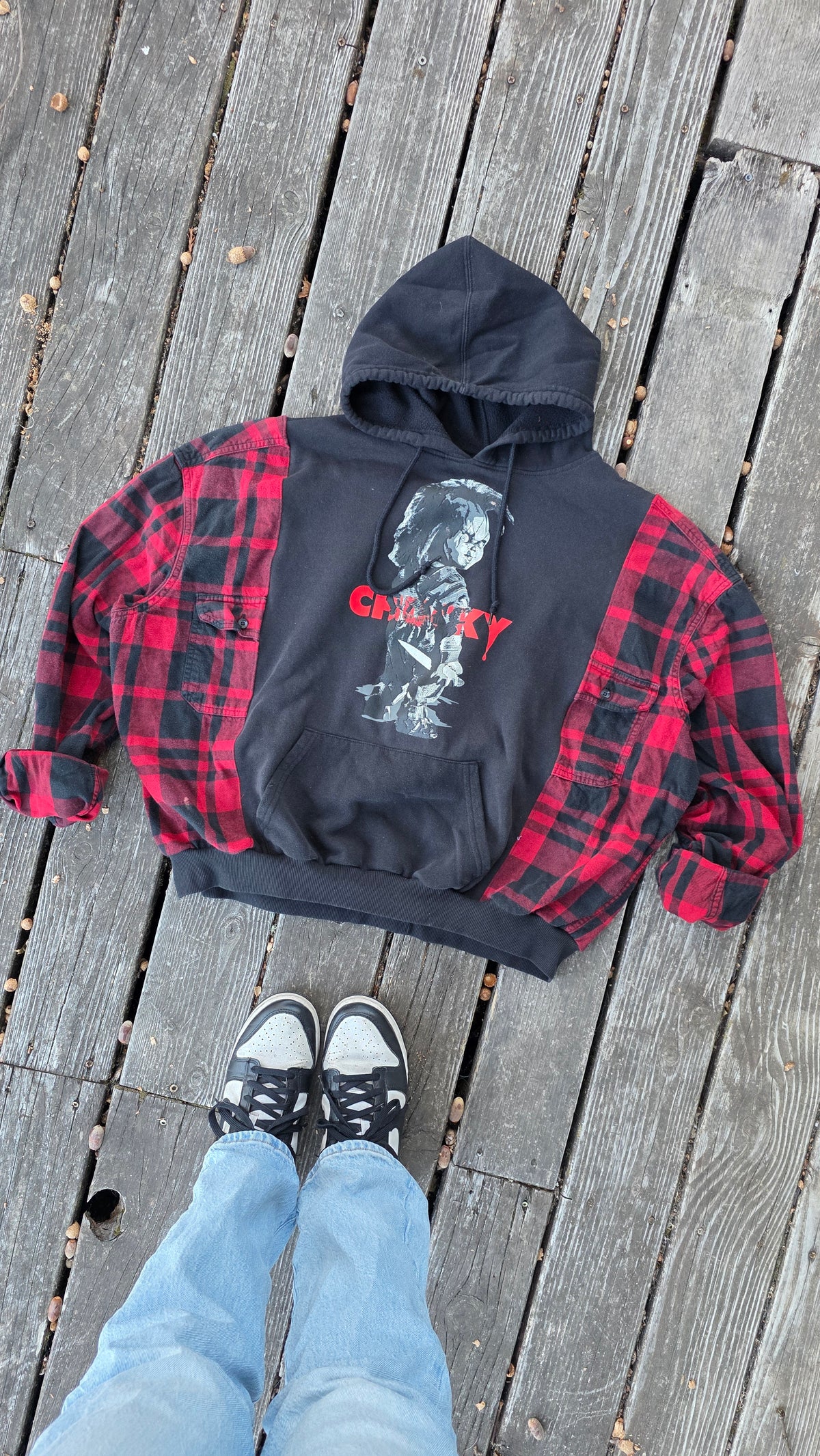 Chucky flannel hoodie (xl)
