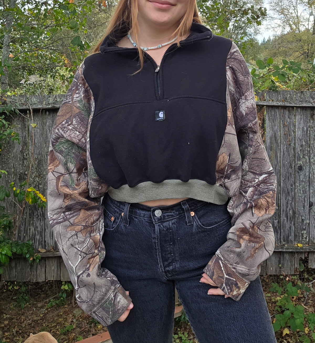 Forest leaves quarter zip (m/l)
