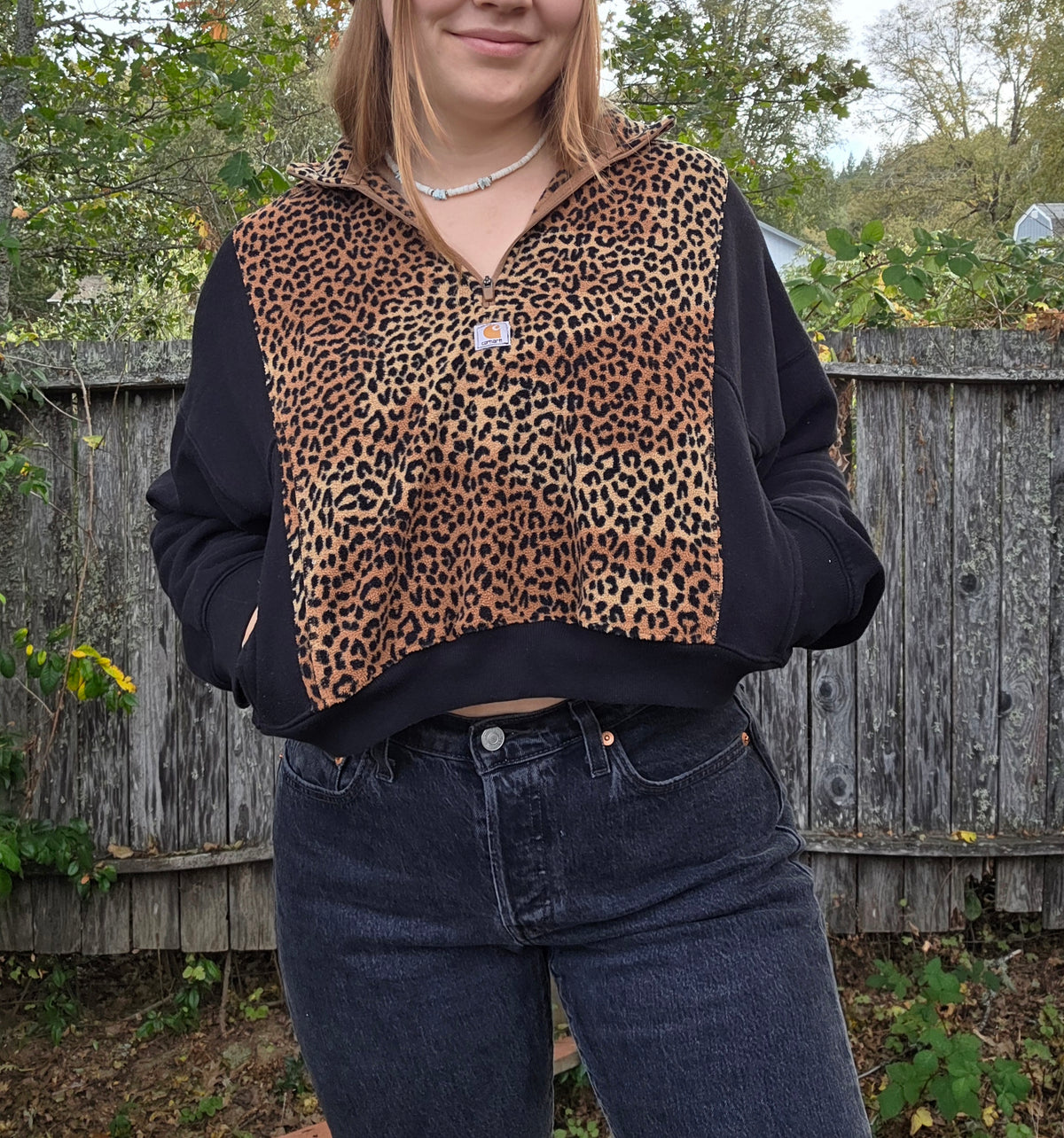 Jungle cat quarter zip (m/l)
