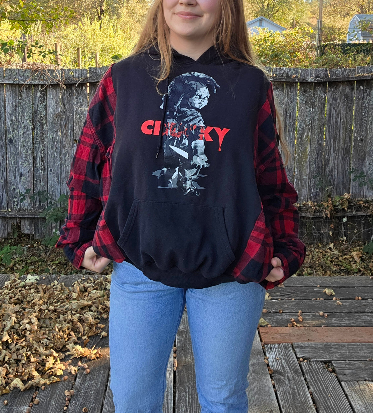 Chucky flannel hoodie (xl)