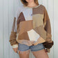 Tan stained glass crewneck