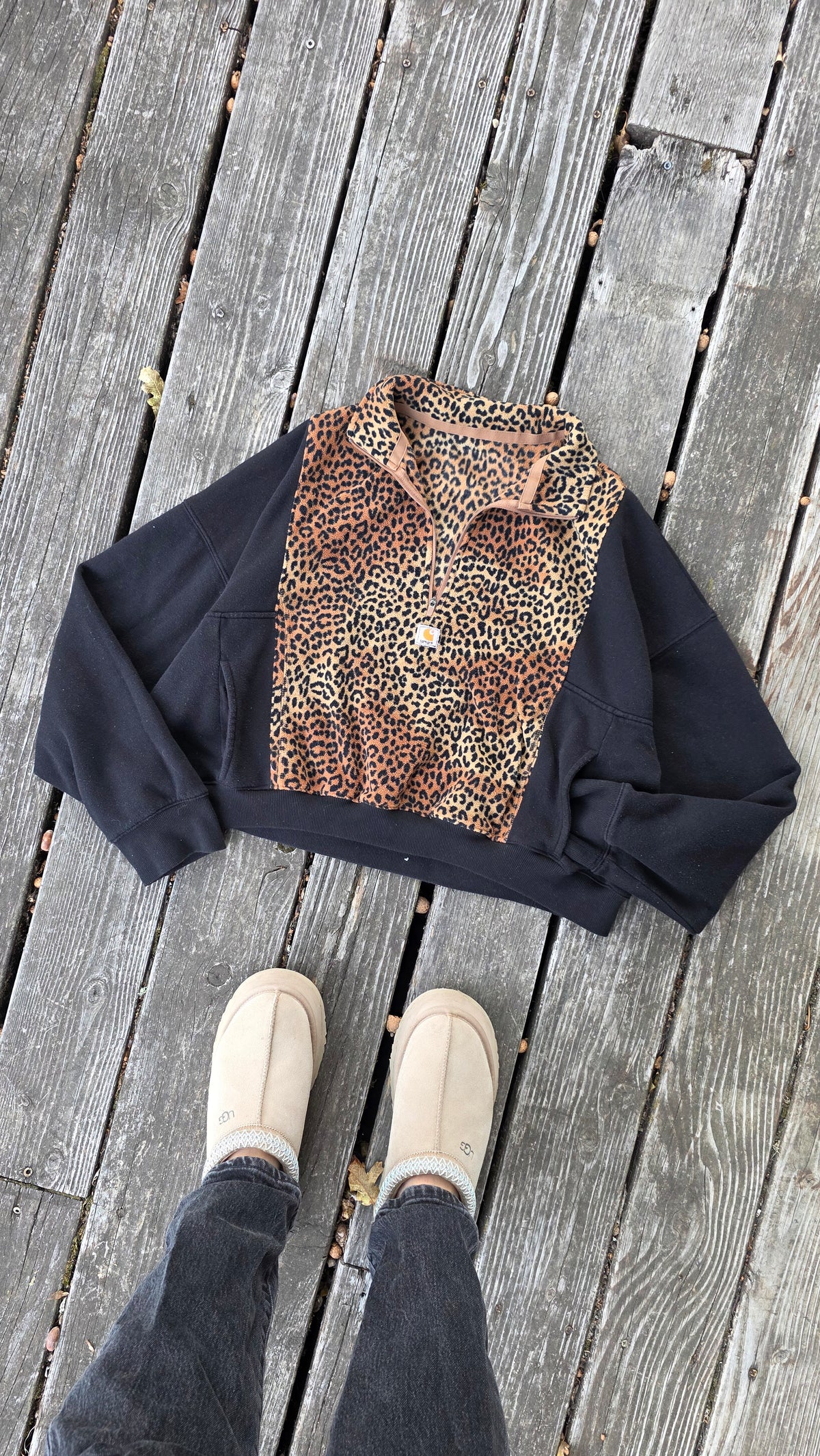 Jungle cat quarter zip (m/l)