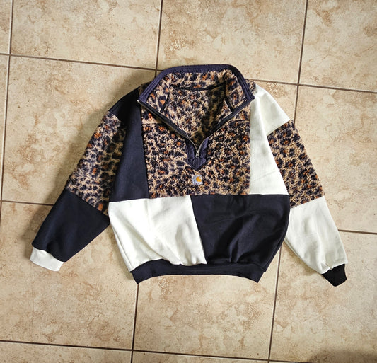 Cheetah quarter zip