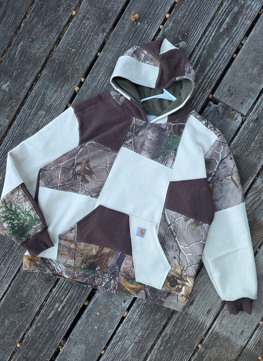 Camo and cream hoodie (xl)