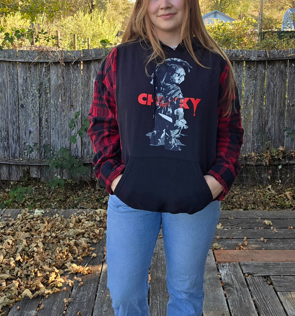 Chucky flannel hoodie (xl)