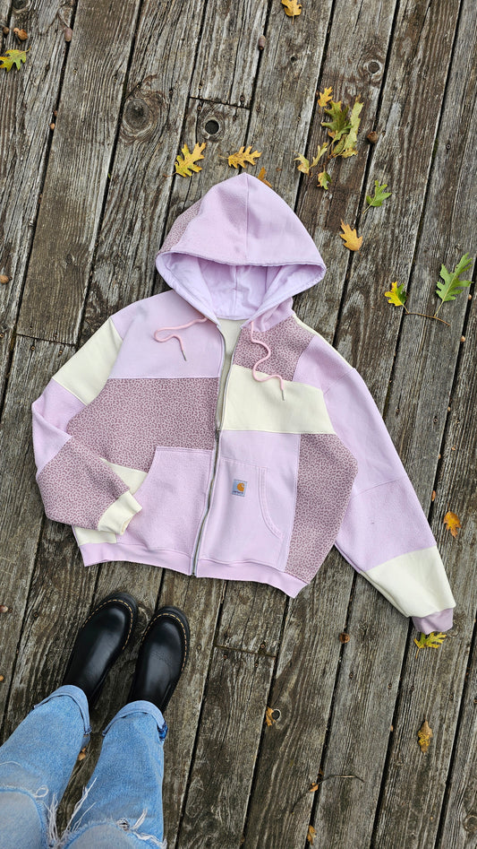 Strawberry cheetah zip up