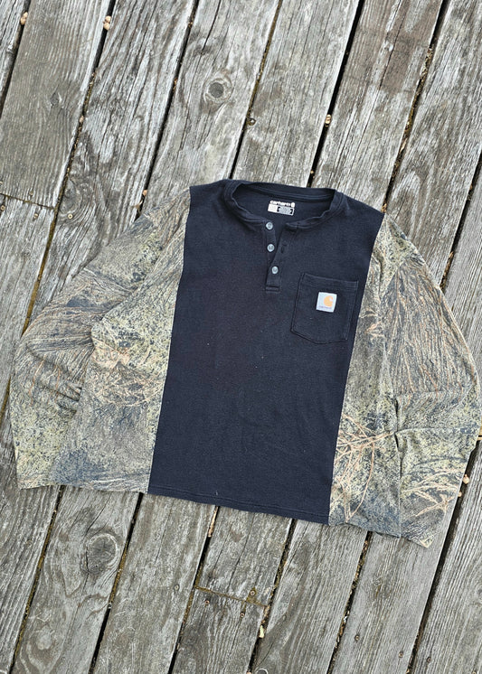 Camo waffle henley