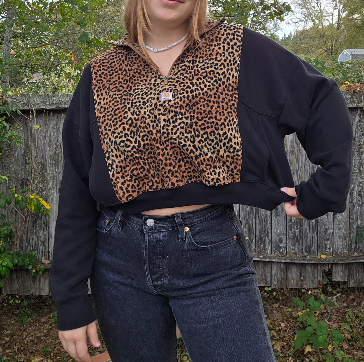 Jungle cat quarter zip (m/l)